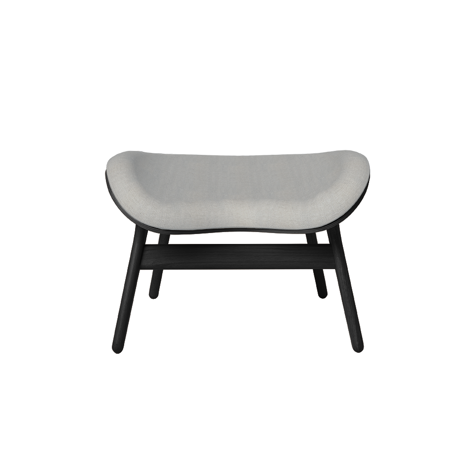 UMAGE A Conversation Piece Ottoman, Black Oak - Sterling, Horizons Textile