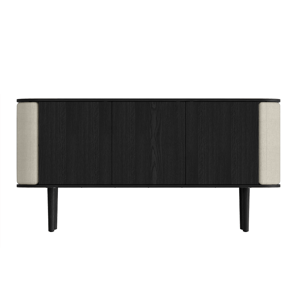 UMAGE Treasures Cabinet 3 Doors, Black Oak - White Sands