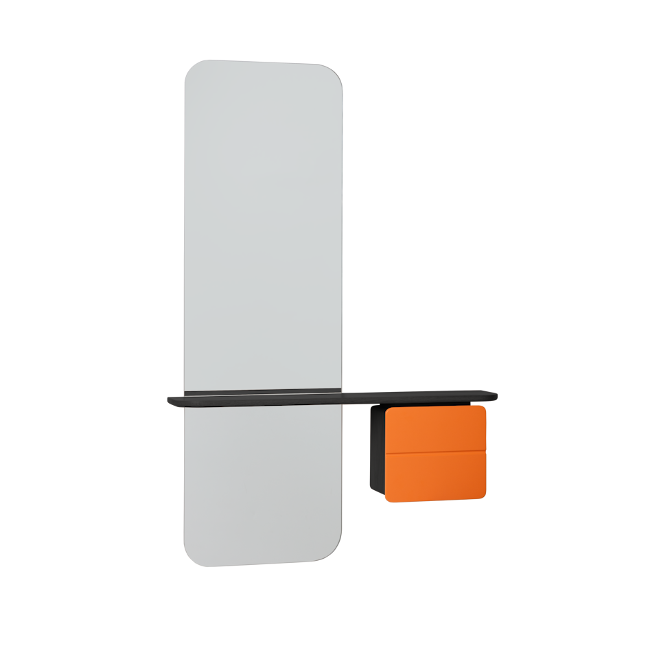 UMAGE One More Look Mirror, Black Oak - Nuance Orange