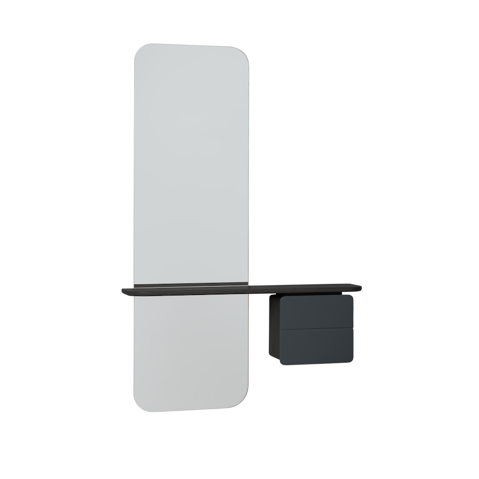 UMAGE One More Look Mirror, Black Oak - Anthracite Grey