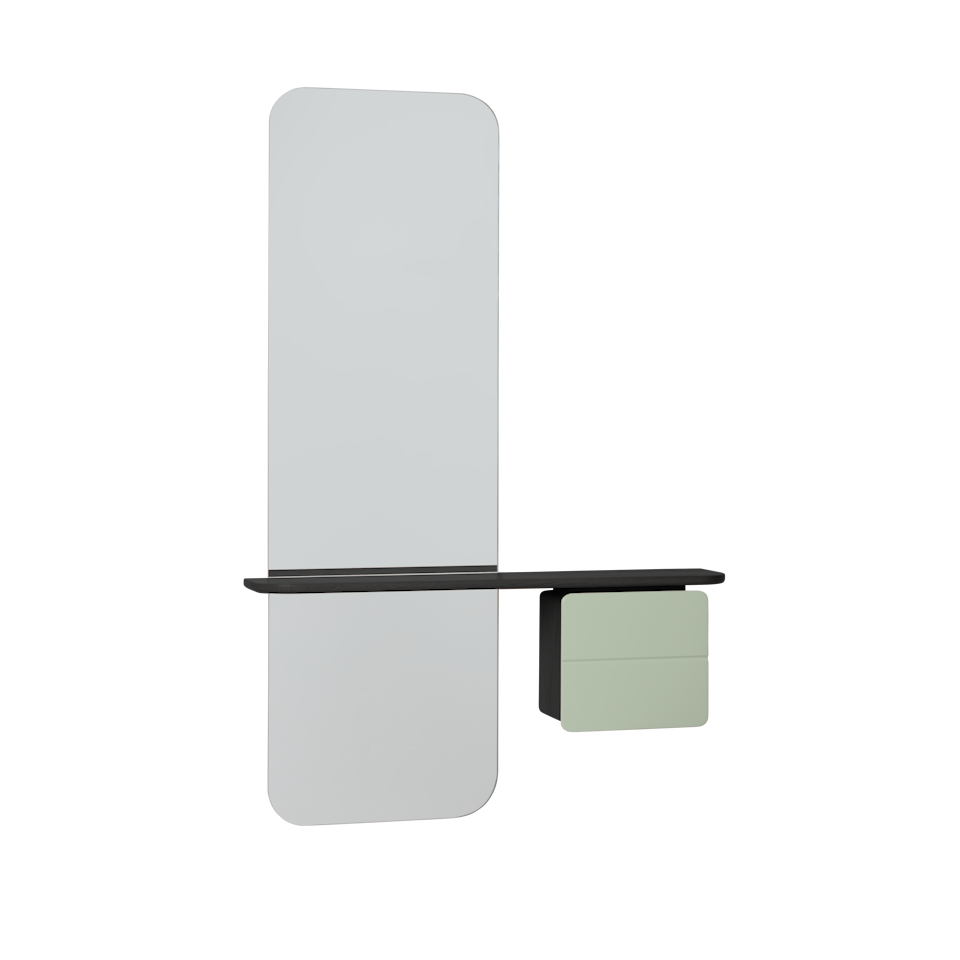 UMAGE One More Look Mirror, Black Oak - Nuance Olive