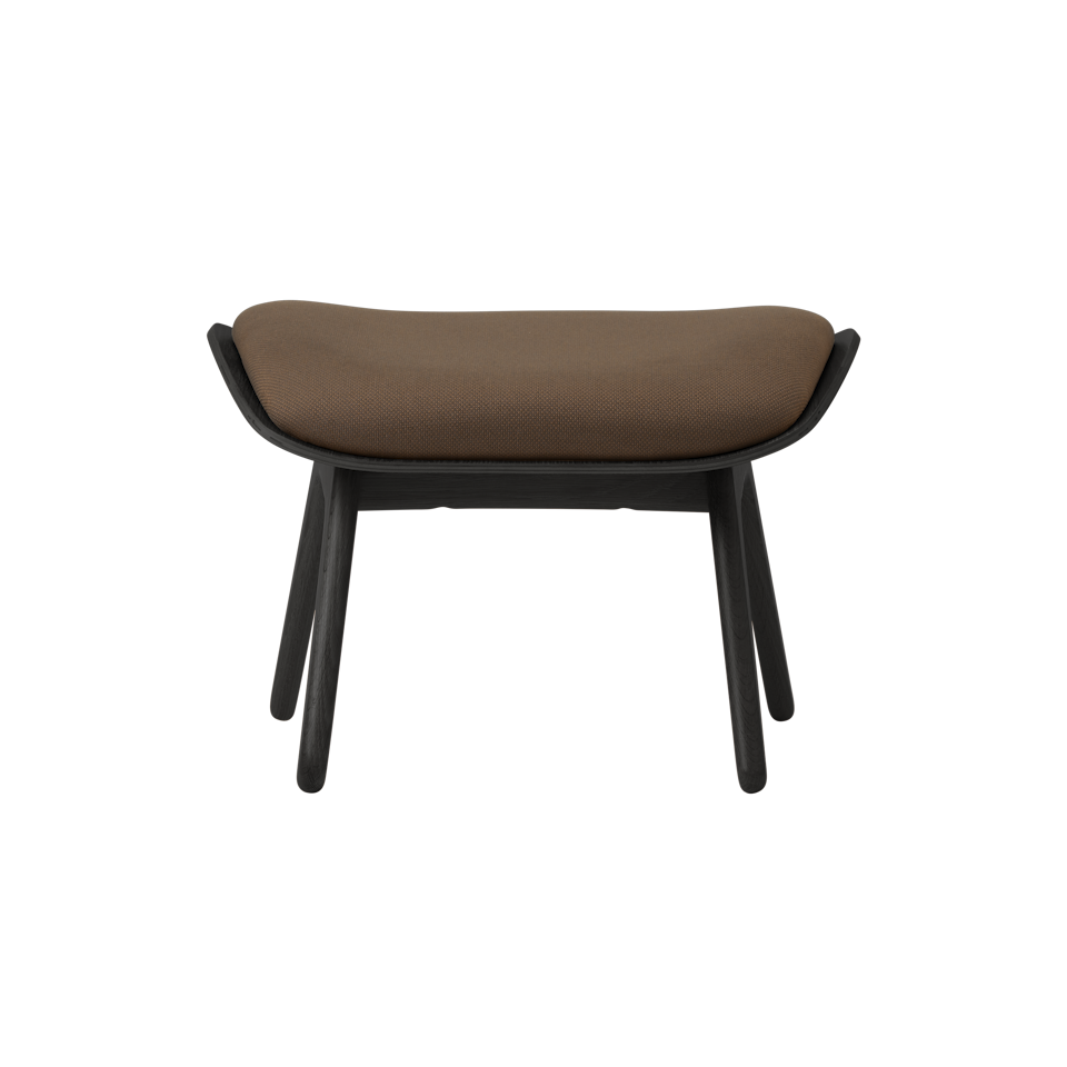 UMAGE The Reader Ottoman, Black Oak - Mocca, Horizons Textile
