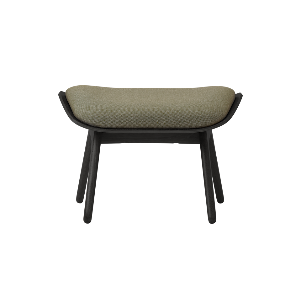 UMAGE The Reader Ottoman, Black Oak - Morning Meadows, Horizons Textile