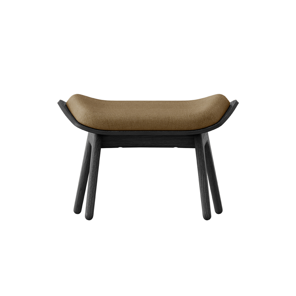 UMAGE The Reader Ottoman, Black Oak - Sugar Brown, Horizons Textile