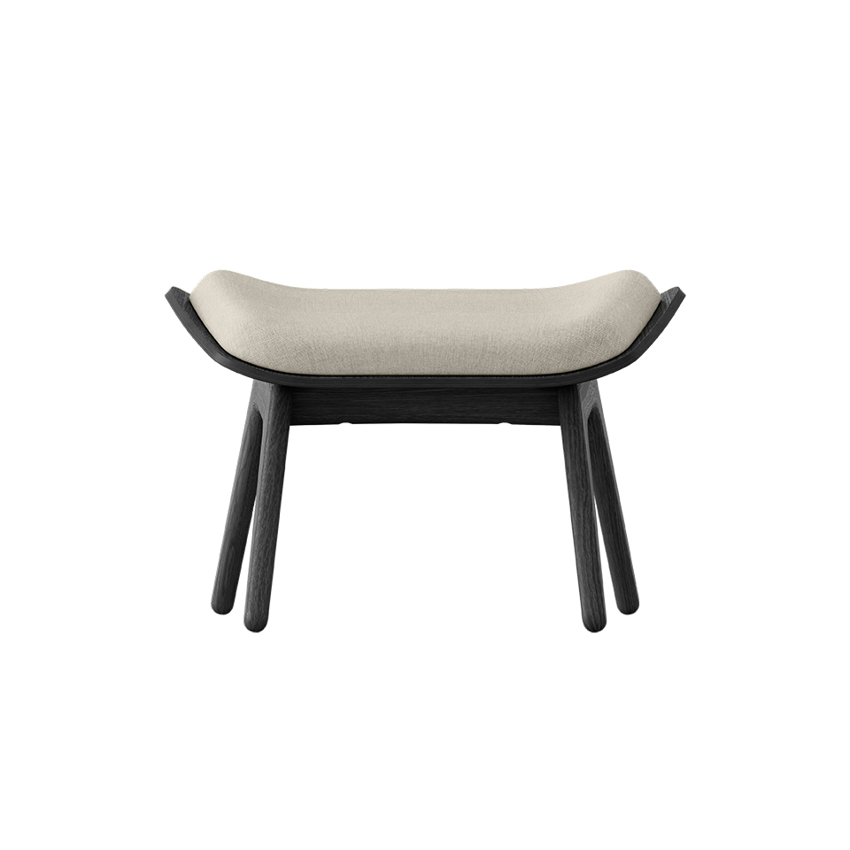 UMAGE The Reader Ottoman, Black Oak - White Sands, Horizons Textile