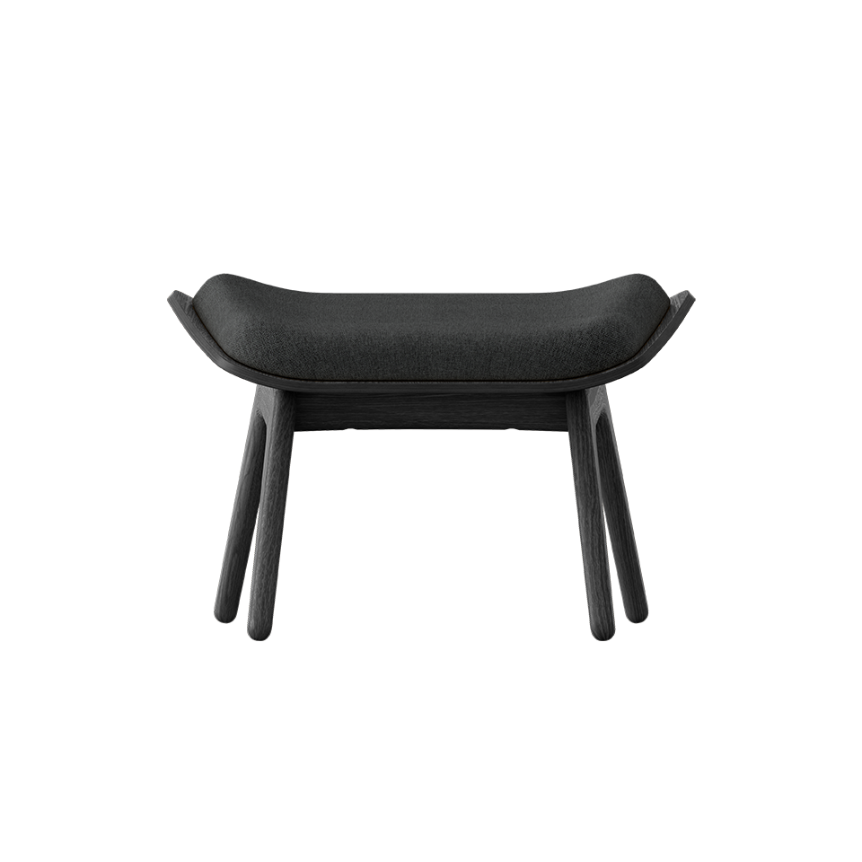 UMAGE The Reader Ottoman, Black Oak - Shadow, Horizons Textile