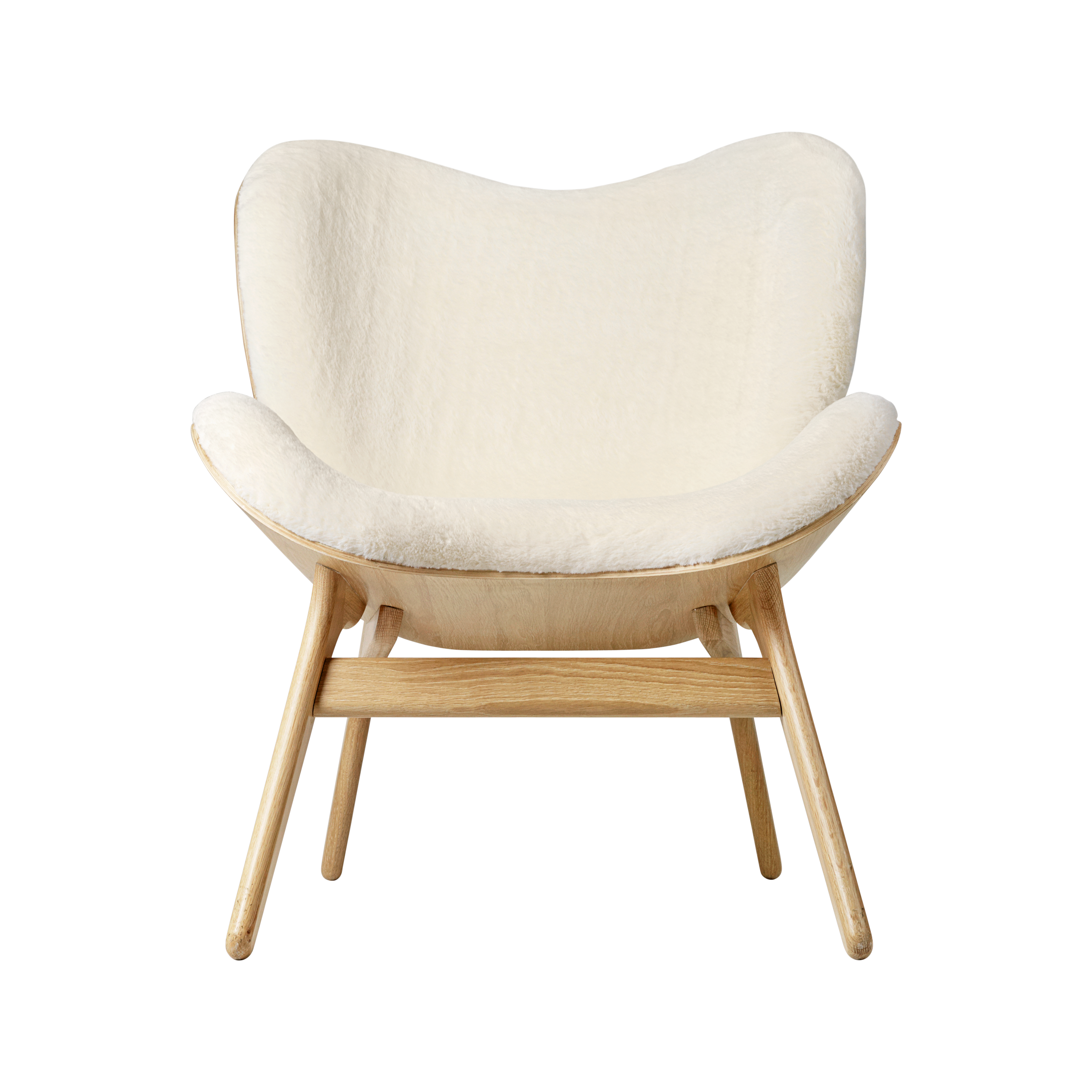 UMAGE A Conversation Piece Lounge Chair, Low, Oak - Teddy White