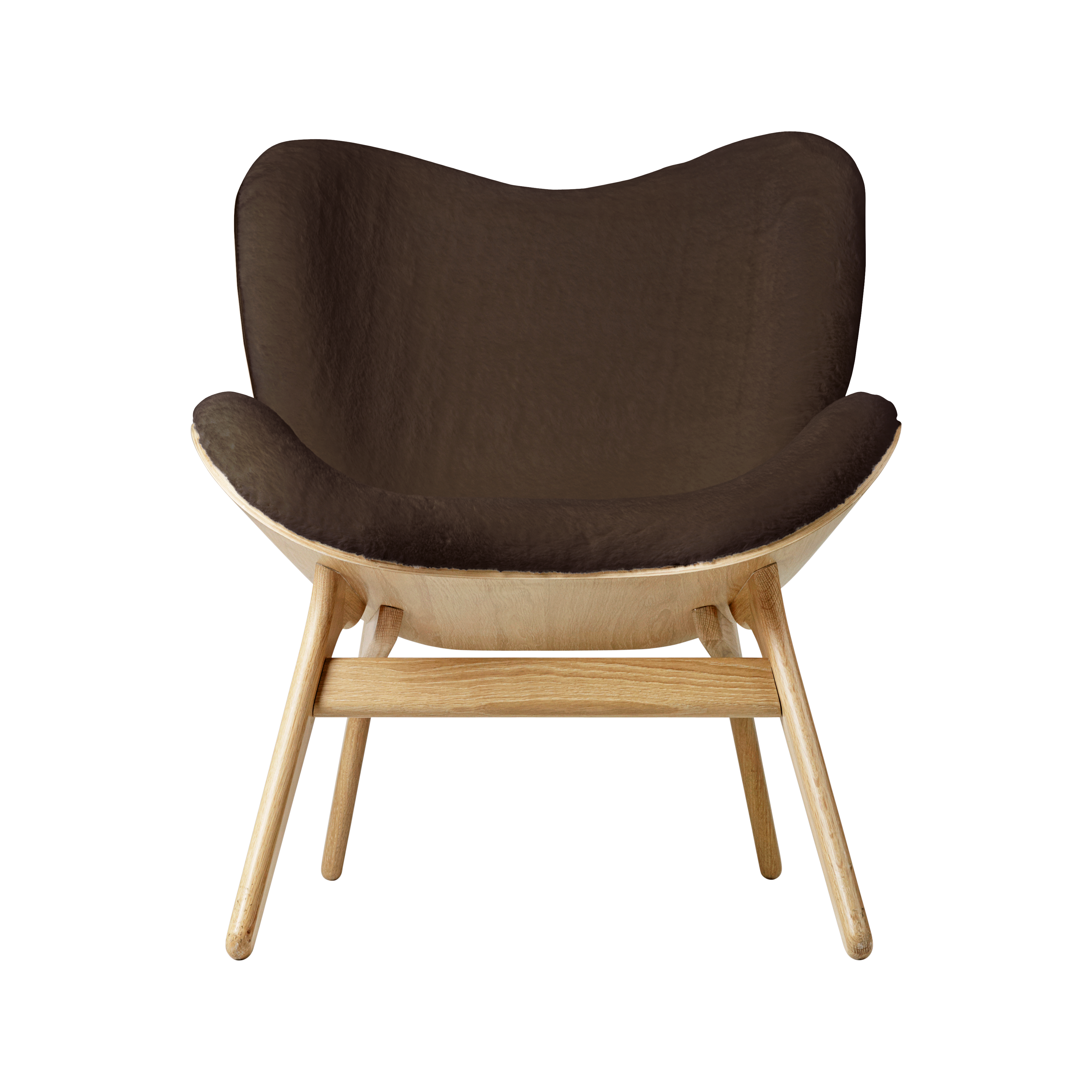 UMAGE A Conversation Piece Lounge Chair, Low, Oak - Teddy Brown