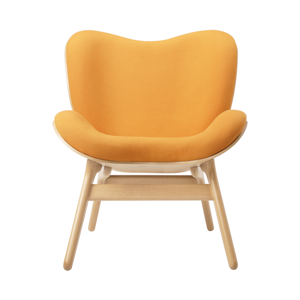 UMAGE A Conversation Piece Lounge Chair, Low, Oak - Tangerine
