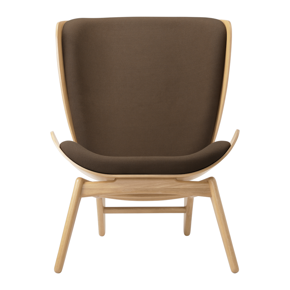 UMAGE The Reader Wing Chair, Oak - Mocca, Horizons Textile