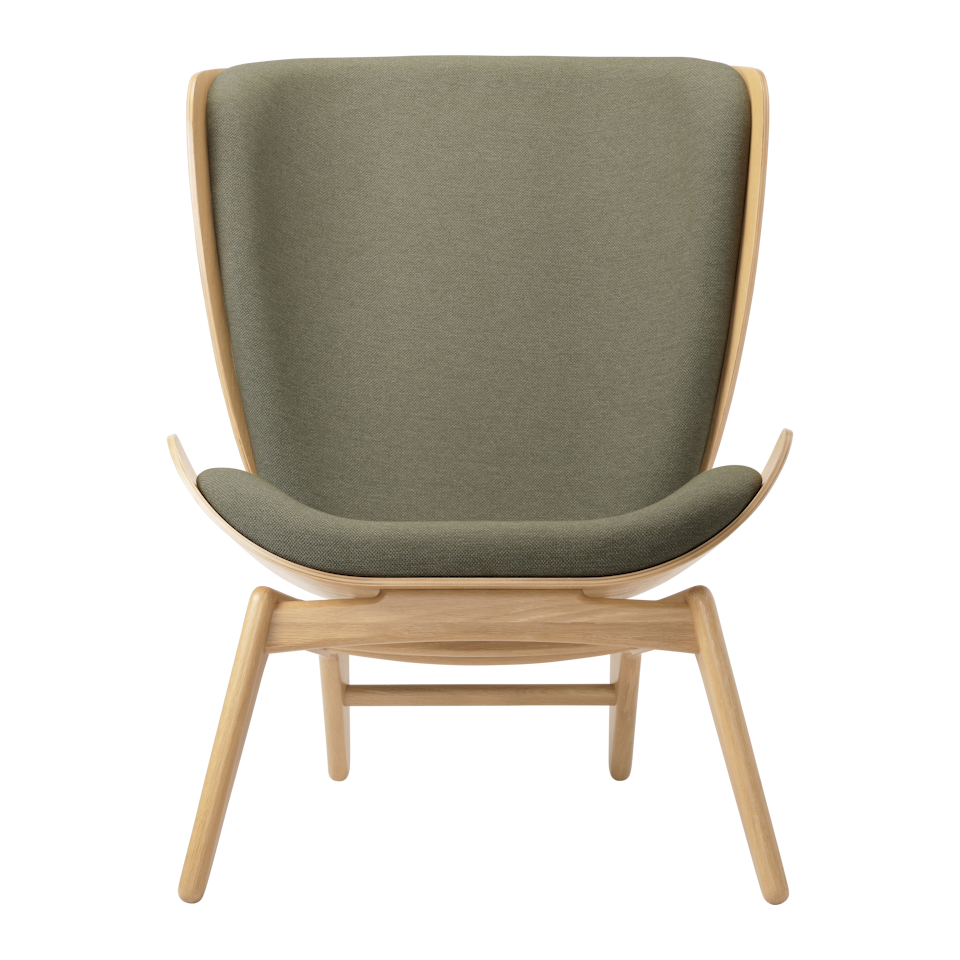 UMAGE The Reader Wing Chair, Oak - Morning Meadows, Horizons Textile