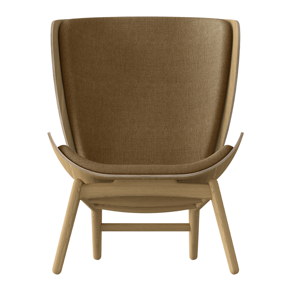 UMAGE The Reader Wing Chair, Oak - Sugar Brown, Horizons Textile