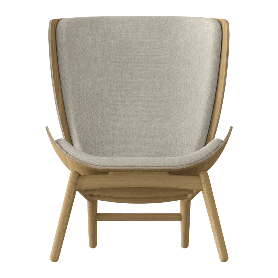 UMAGE The Reader Wing Chair, Oak - White Sands, Horizons Textile