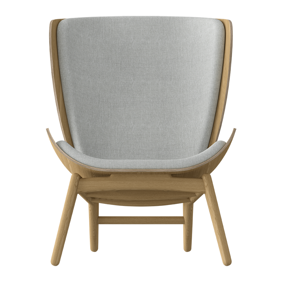 UMAGE The Reader Wing Chair, Oak - Sterling, Horizons Textile