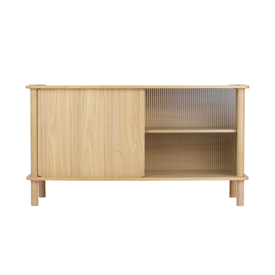 UMAGE Italic Sideboard, Wood/Glass - Oak