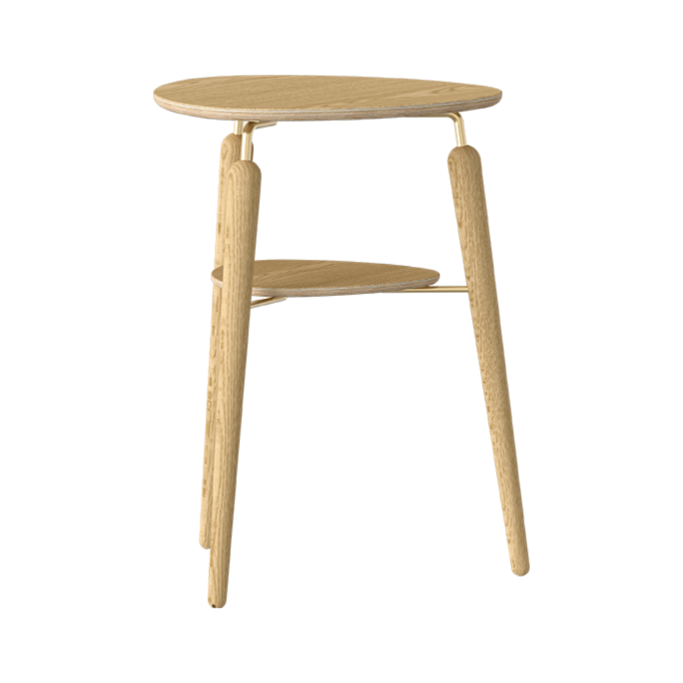 UMAGE My Spot Side Table - Oak, Brass Accents
