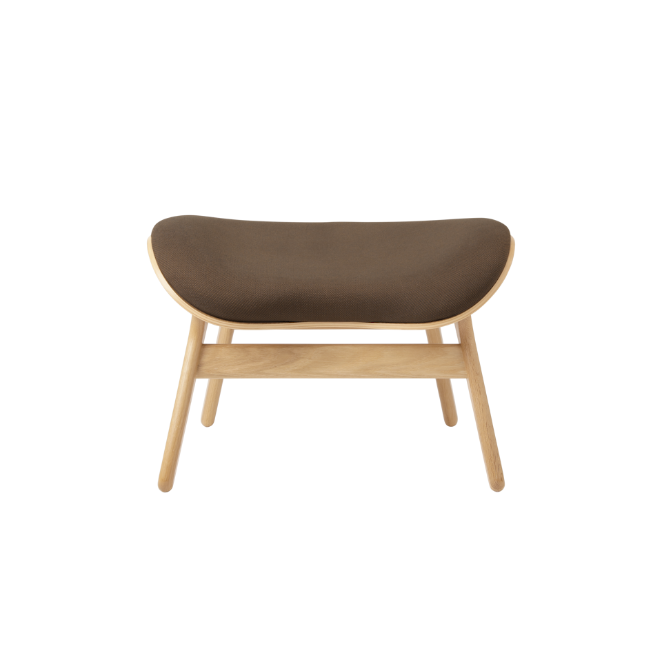 UMAGE A Conversation Piece Ottoman, Oak - Mocca, Horizons Textile