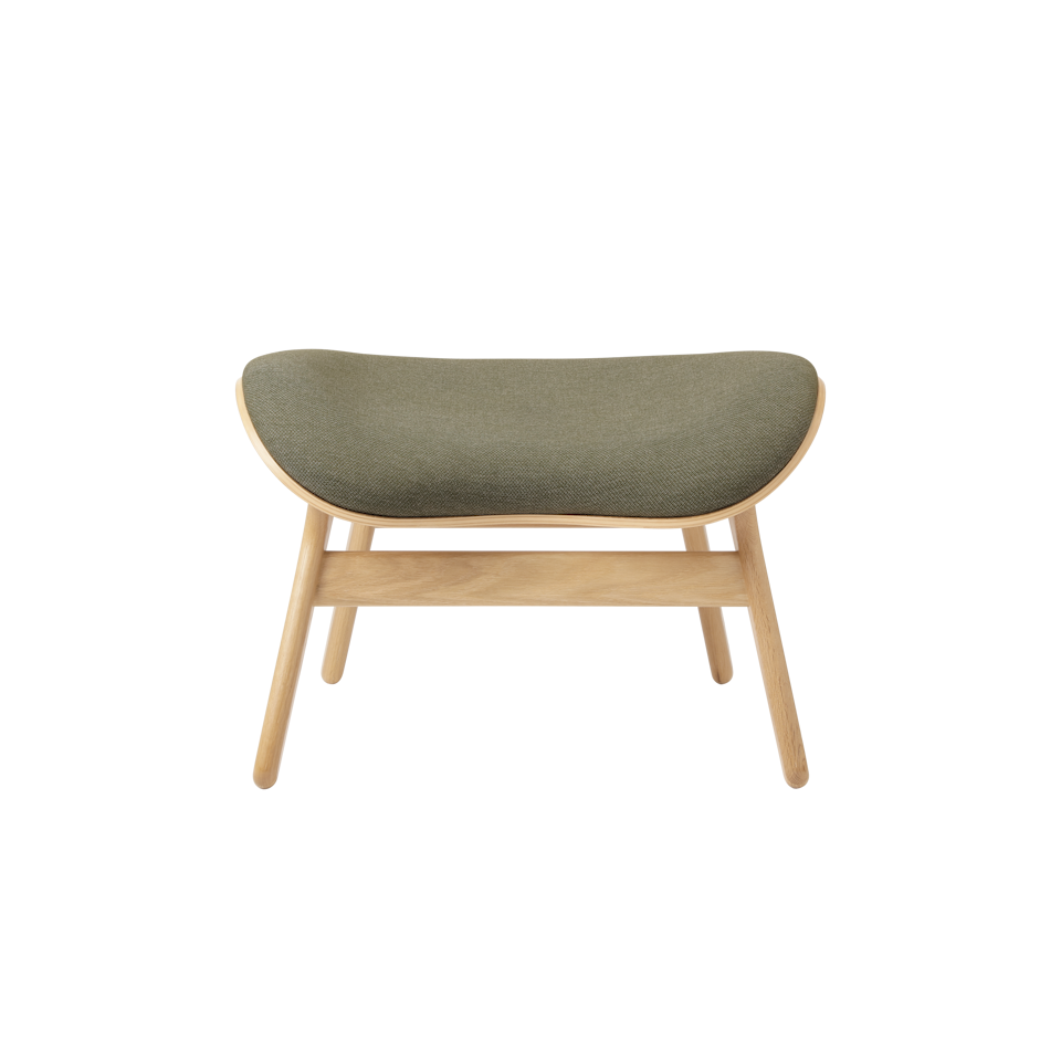 UMAGE A Conversation Piece Ottoman, Oak - Morning Meadows, Horizons Textile