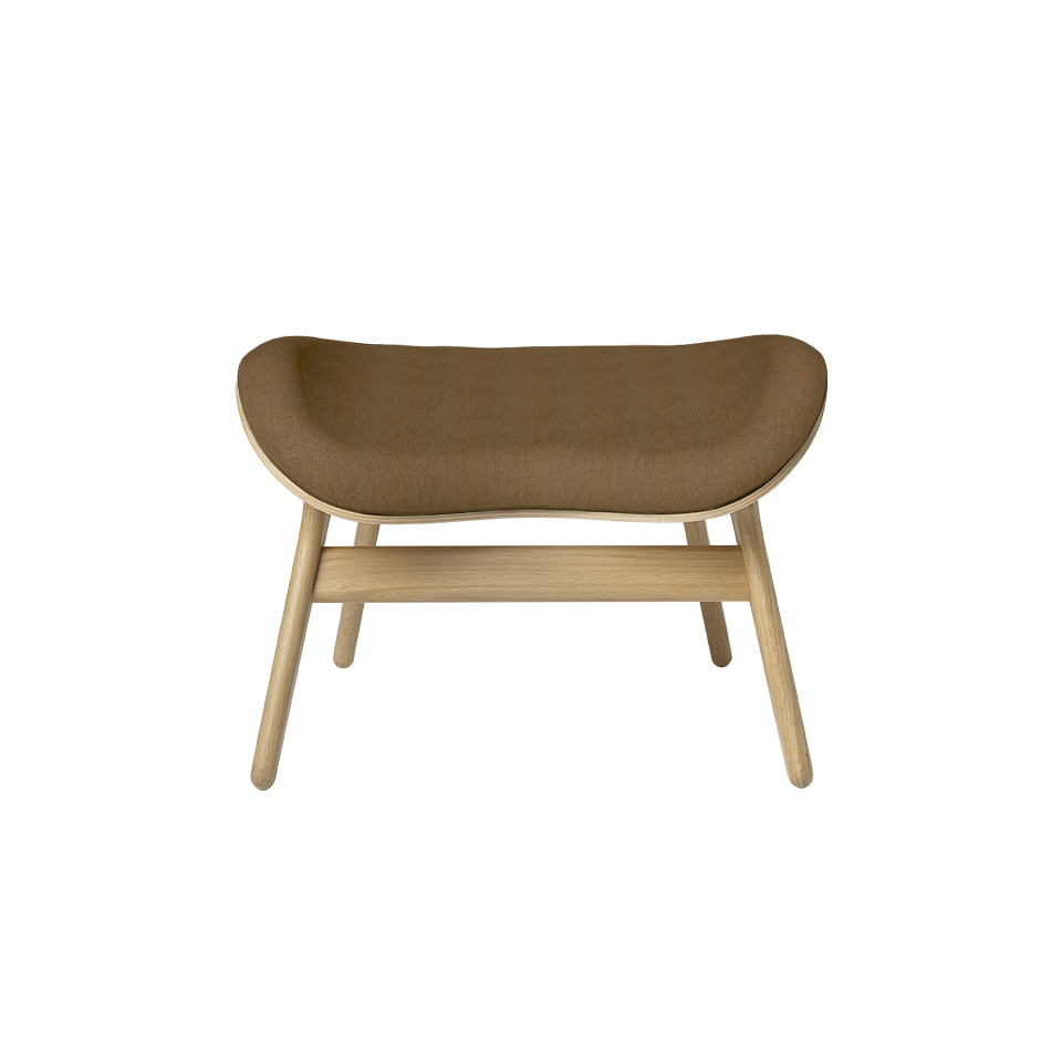 UMAGE A Conversation Piece Ottoman, Oak - Sugar Brown, Horizons Textile