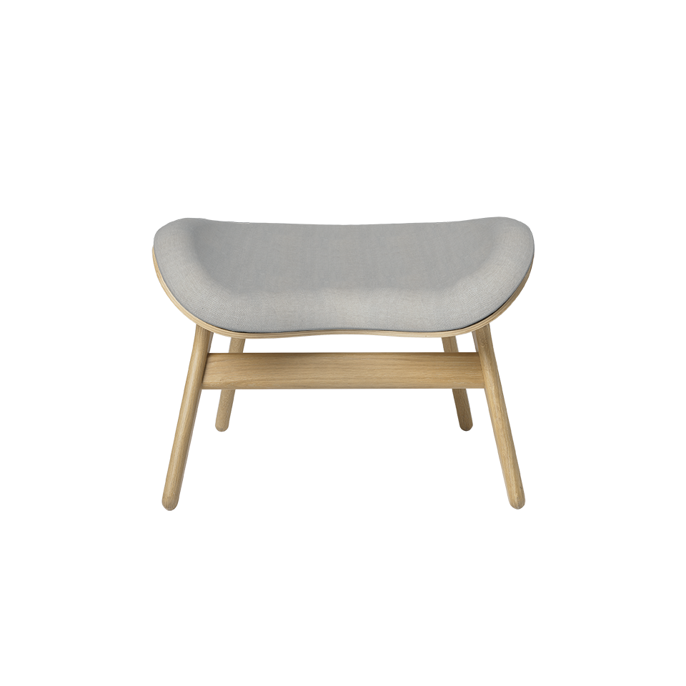 UMAGE A Conversation Piece Ottoman, Oak - Sterling, Horizons Textile