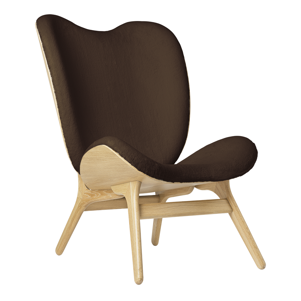 UMAGE A Conversation Piece Lounge Chair, Tall, Oak - Teddy Brown, Teddy Bear Fabric