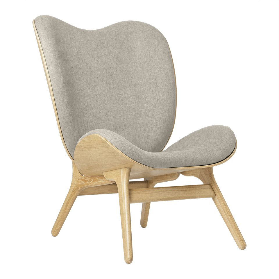 UMAGE A Conversation Piece Lounge Chair, Tall, Oak - White Sands, Horizons Textile