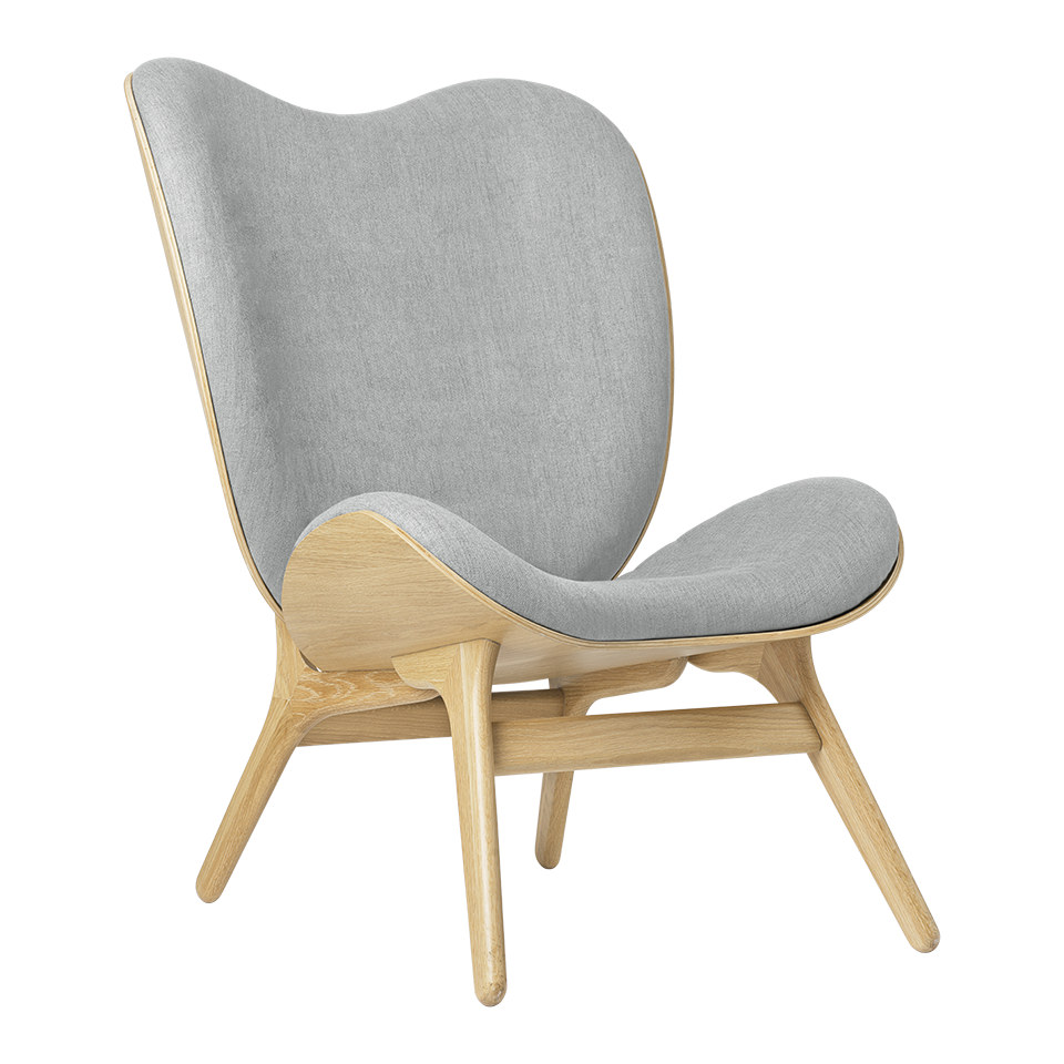 UMAGE A Conversation Piece Lounge Chair, Tall, Oak - Sterling, Horizons Textile