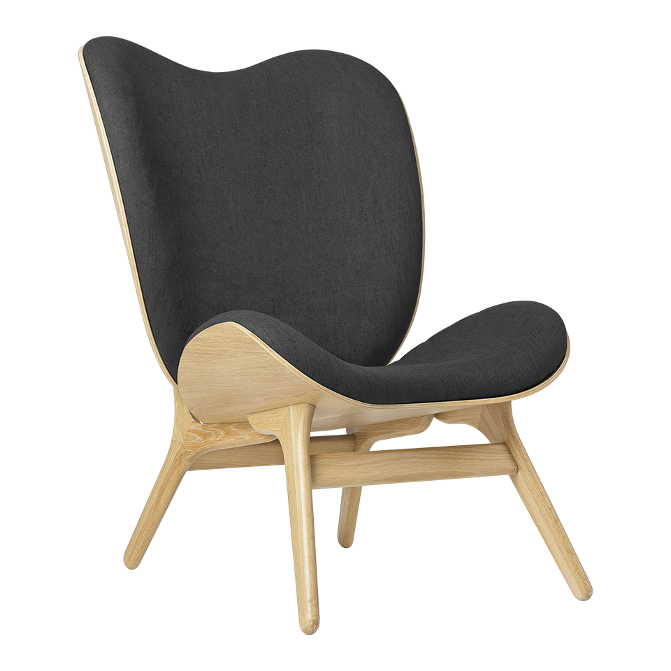 UMAGE A Conversation Piece Lounge Chair, Tall, Oak - Shadow, Horizons Textile
