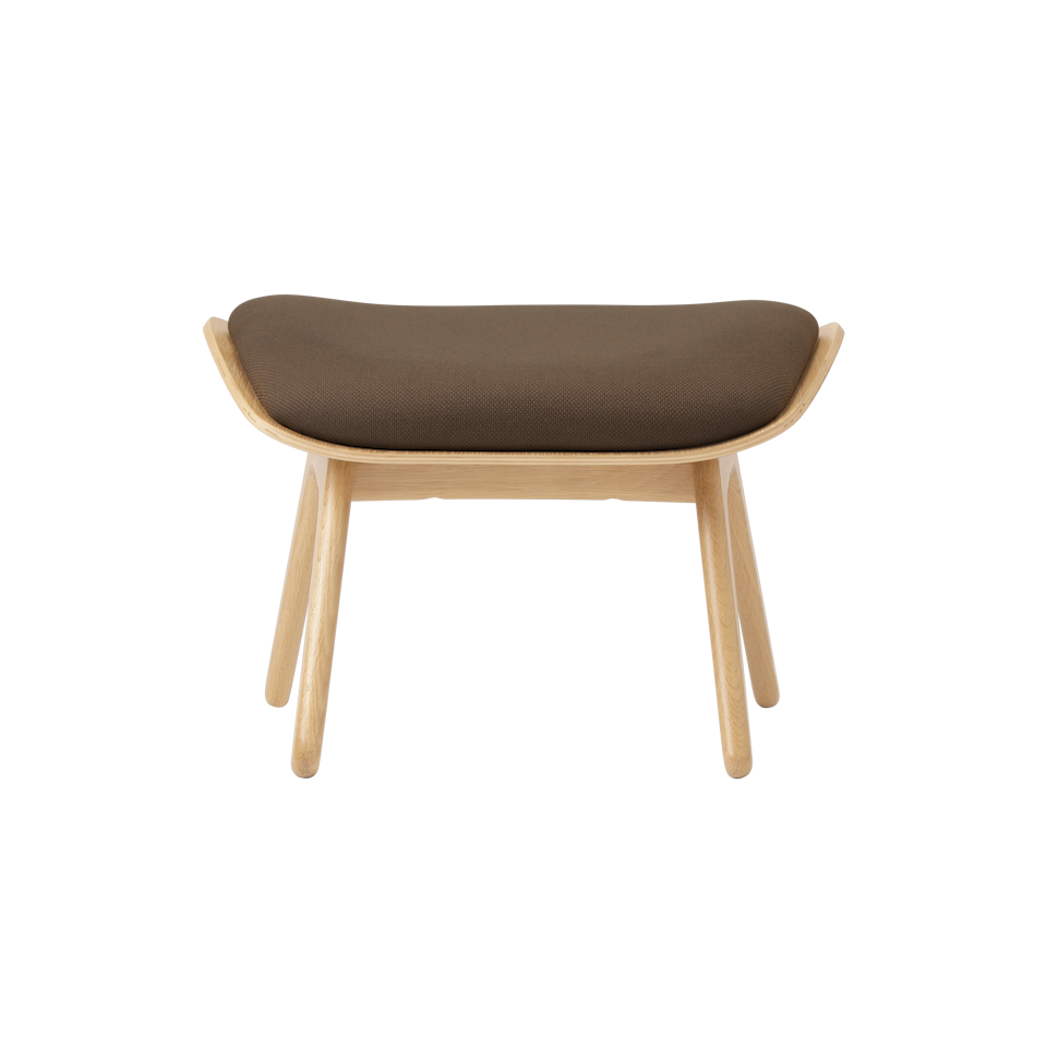 UMAGE The Reader Ottoman, Oak - Mocca, Horizons Textile