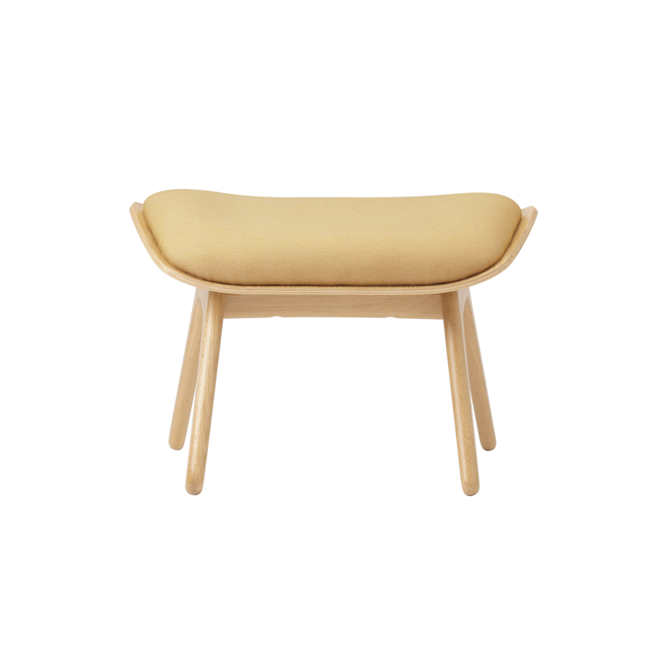 UMAGE The Reader Ottoman, Oak - Summer Shine, Horizons Textile