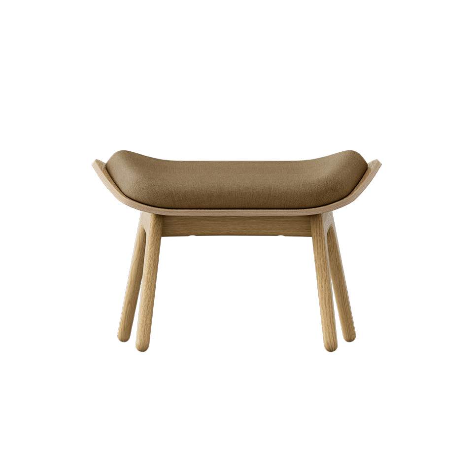 UMAGE The Reader Ottoman, Oak - Sugar Brown, Horizons Textile