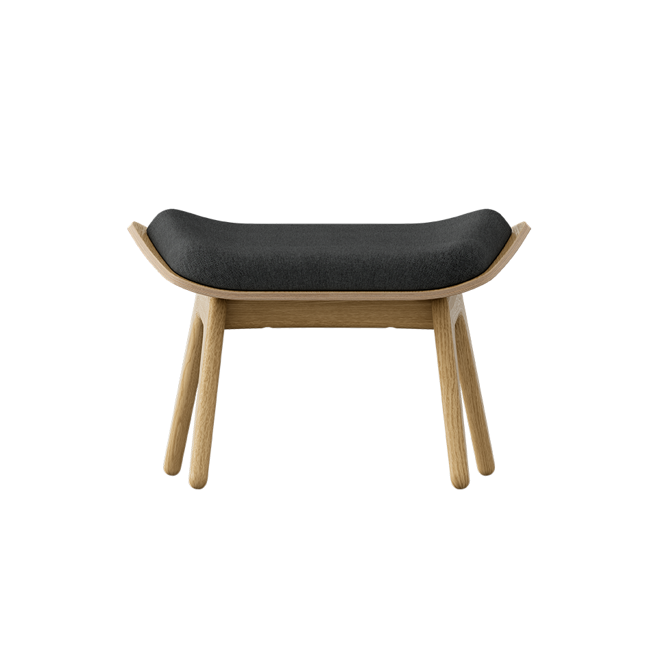 UMAGE The Reader Ottoman, Oak - Shadow, Horizons Textile