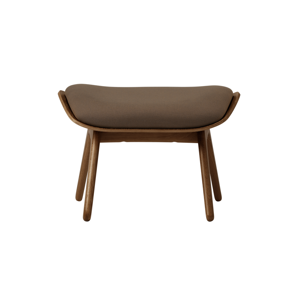 UMAGE The Reader Ottoman, Dark Oak - Mocca, Horizons Textile