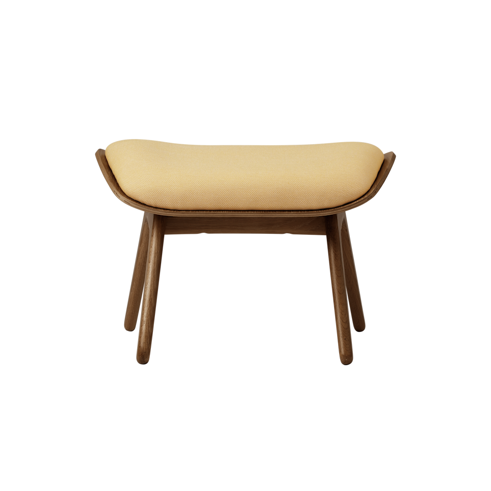 UMAGE The Reader Ottoman, Dark Oak - Summer Shine, Horizons Textile