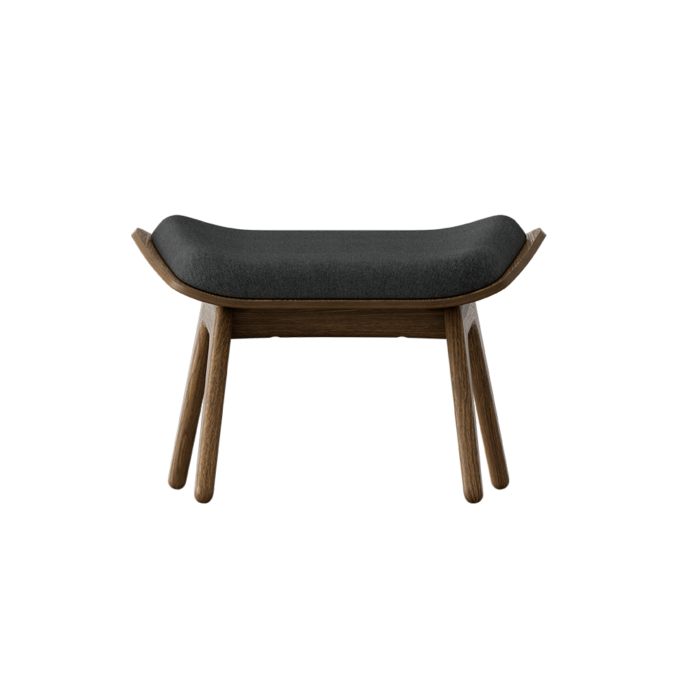 UMAGE The Reader Ottoman, Dark Oak - Shadow, Horizons Textile