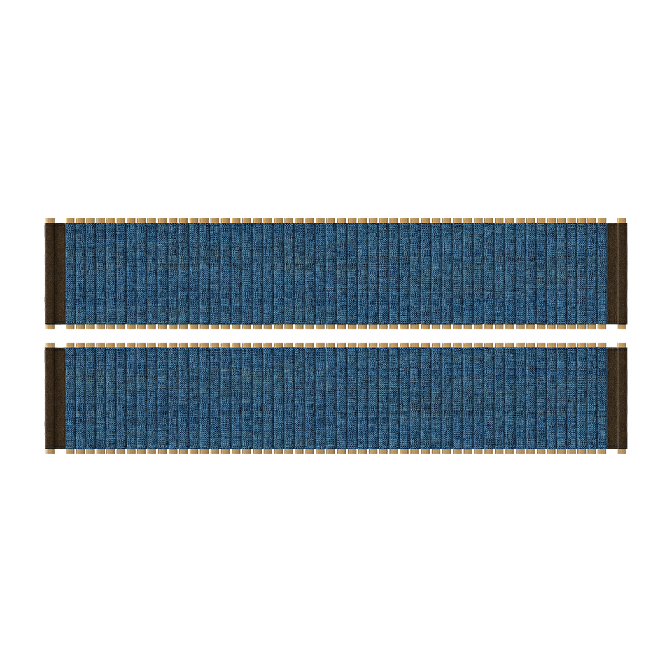 UMAGE Audacious Tambour Doors, TV-Bench - Petrol Blue