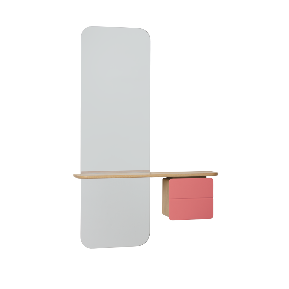 UMAGE One More Look Mirror, Oak - Nuance Rose