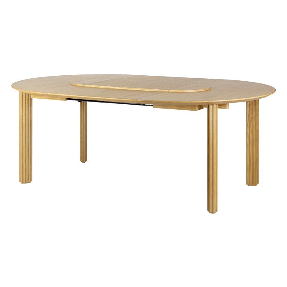 UMAGE Comfort Circle Dining Table with Extension, Oak - Rippled