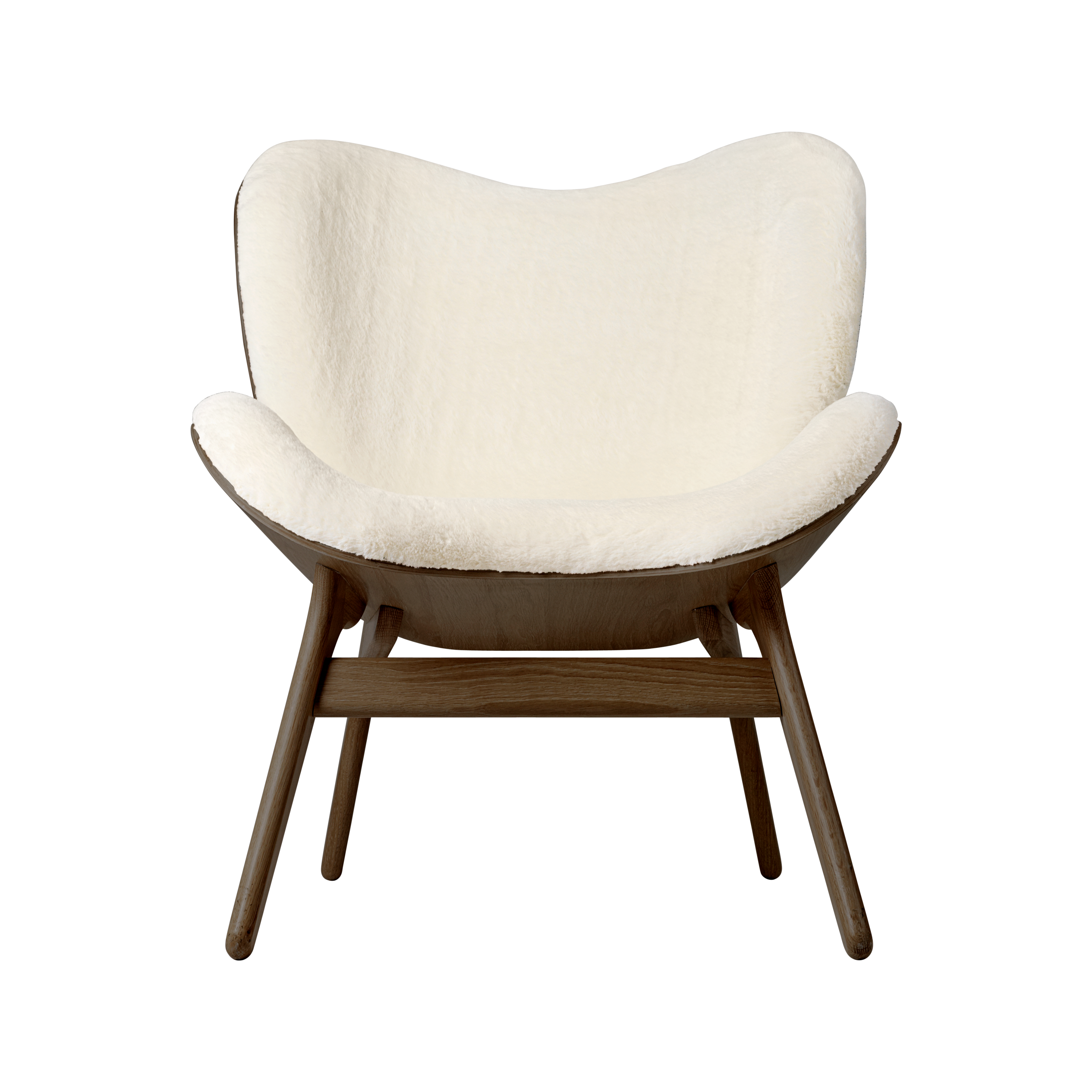 UMAGE A Conversation Piece Lounge Chair, Low, Dark Oak - Teddy White