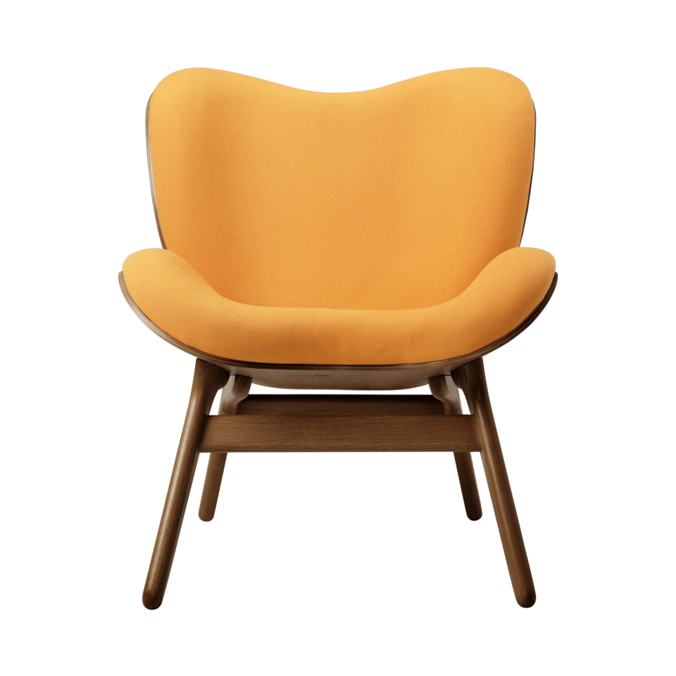 UMAGE A Conversation Piece Lounge Chair, Low, Dark Oak - Tangerine