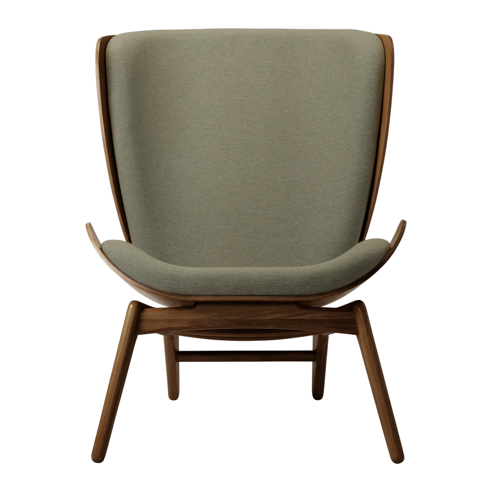 UMAGE The Reader Wing Chair, Dark Oak - Morning Meadows, Horizons Textile