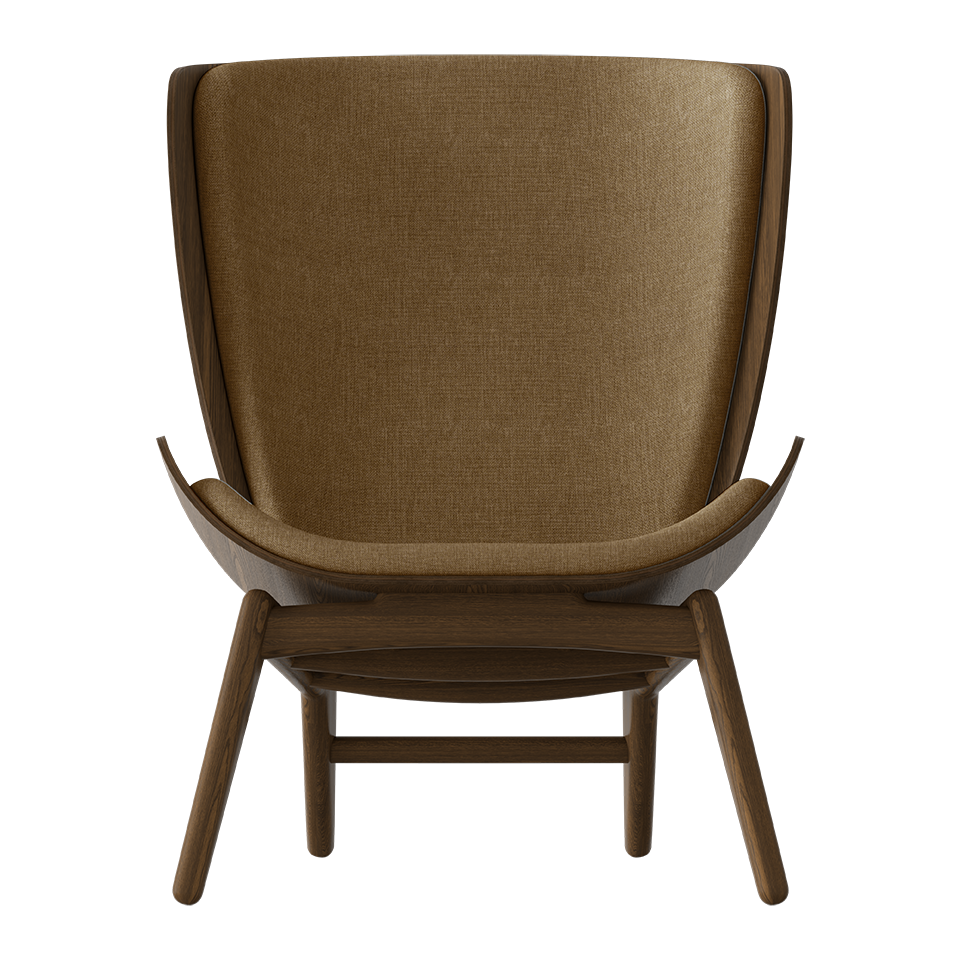 UMAGE The Reader Wing Chair, Dark Oak - Sugar Brown, Horizons Textile