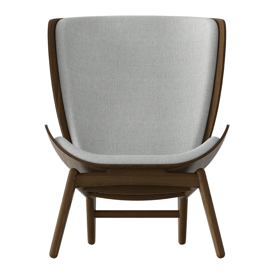 UMAGE The Reader Wing Chair, Dark Oak - Sterling, Horizons Textile