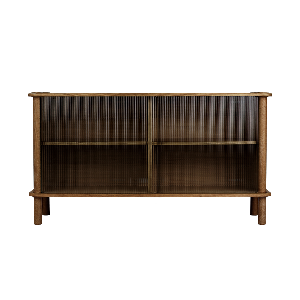 UMAGE Italic Sideboard, Glass - Dark Oak