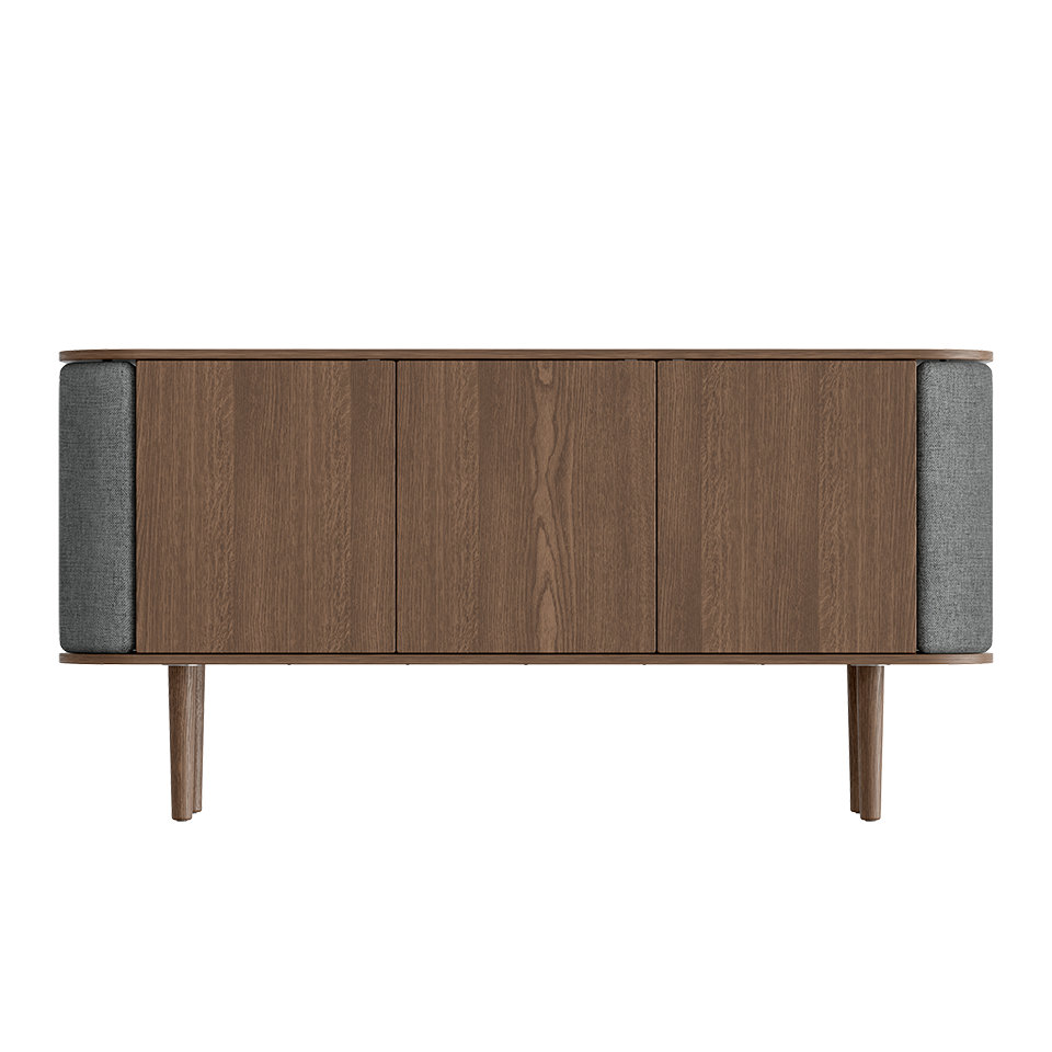 UMAGE Treasures Cabinet 3 Doors, Dark Oak - Slate Grey