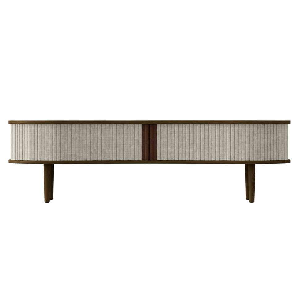 UMAGE Audacious TV bench, Dark Oak - White Sands