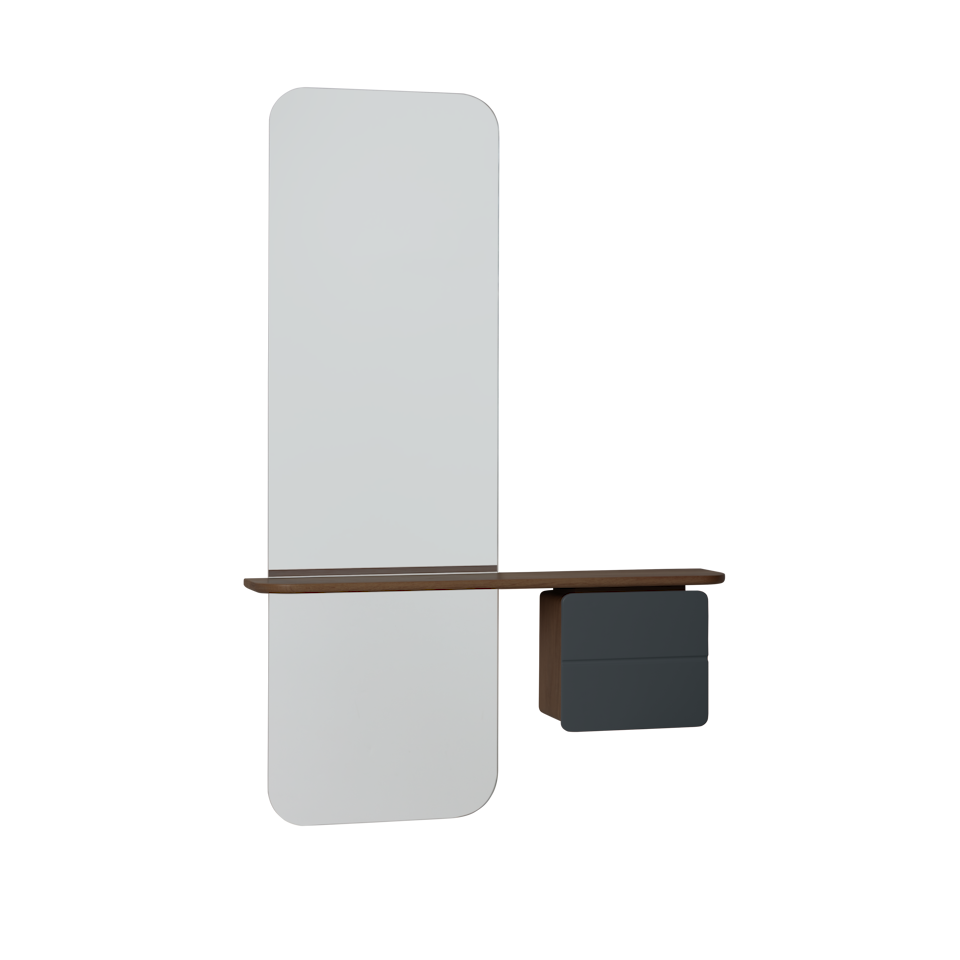 UMAGE One More Look Mirror, Dark Oak - Anthracite Grey