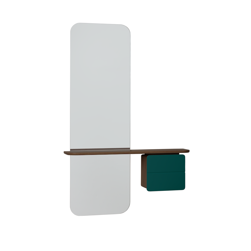 UMAGE One More Look Mirror, Dark Oak - Forest Green