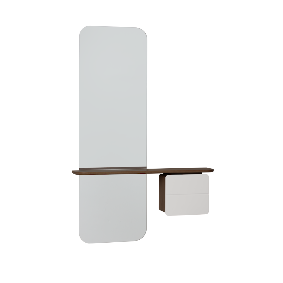 UMAGE One More Look Mirror, Dark Oak - Nuance Mist