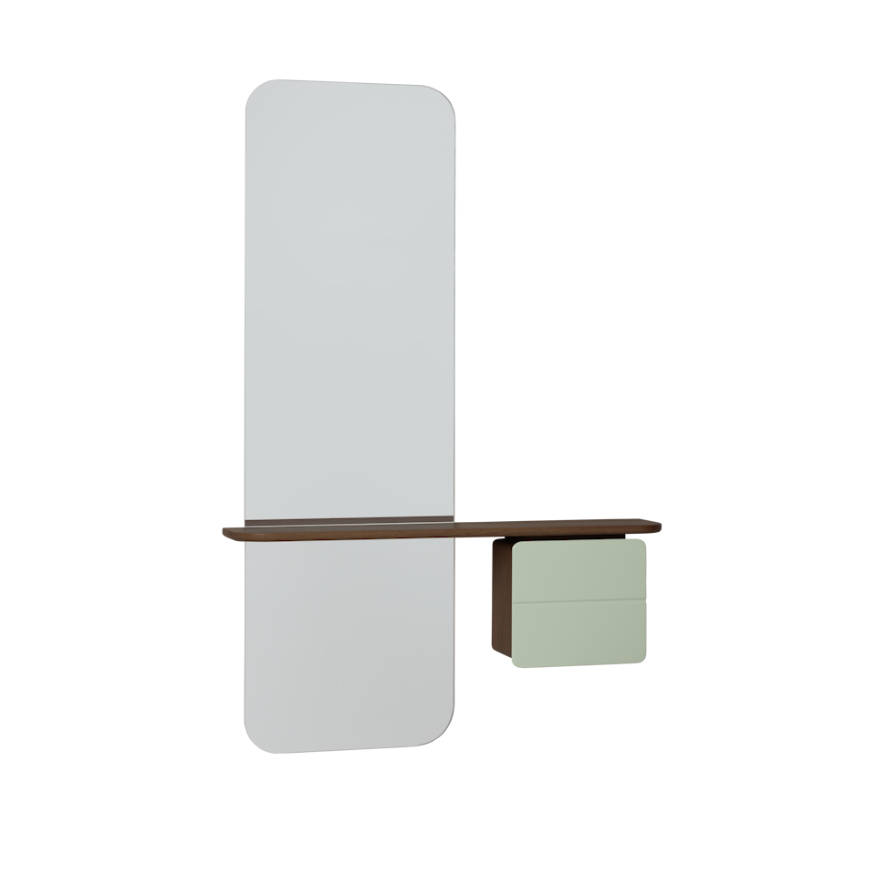 UMAGE One More Look Mirror, Dark Oak - Nuance Olive